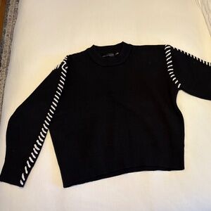 English factory contrast stitch sweater